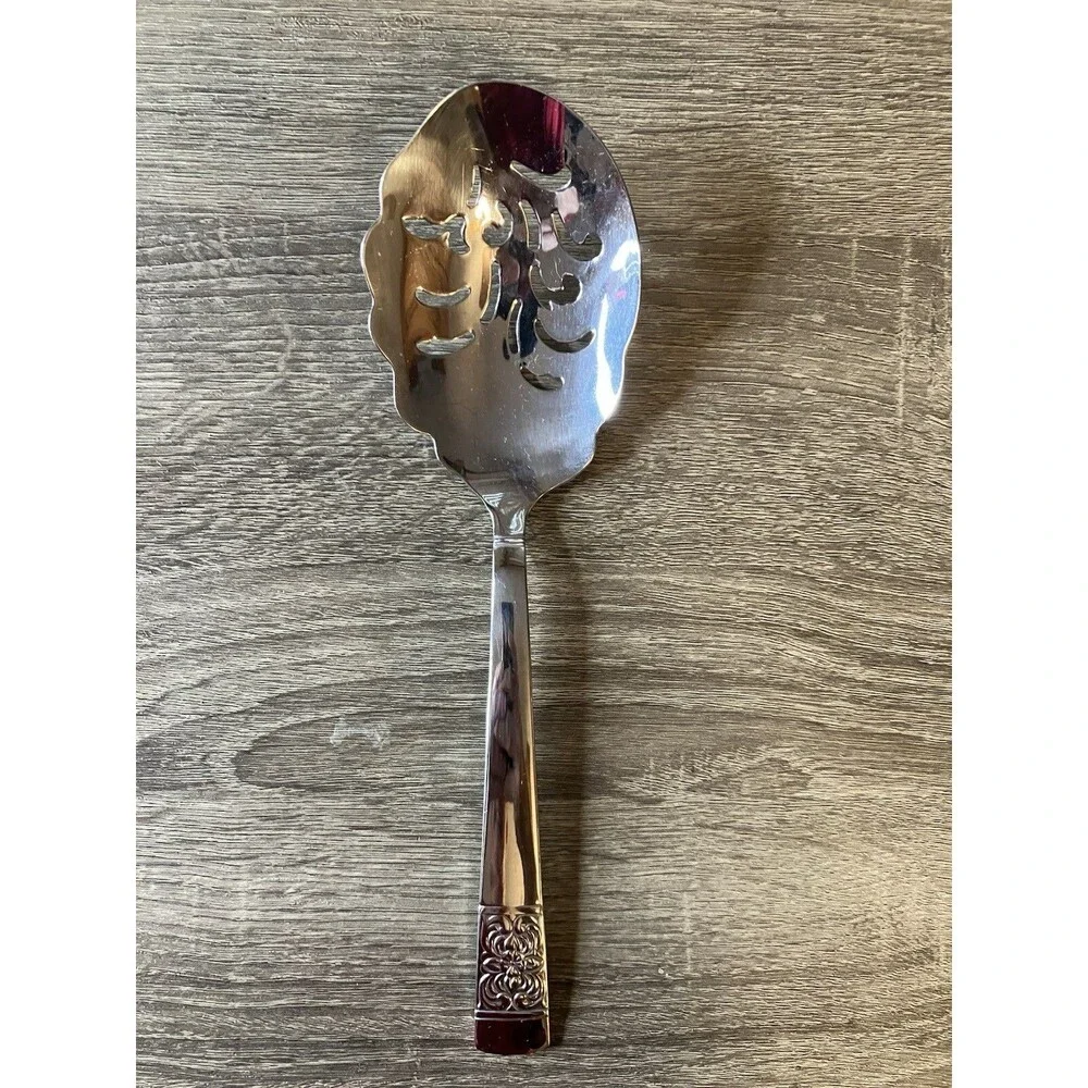 Reed & Barton HARVEST BOUQUET Stainless 18/10 Pierced Serving Spoon Replacement